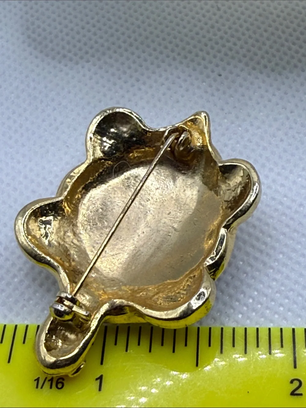 Vintage Gold-Tone Turtle Brooch Blue Green Enamel Clear Crystals high end look